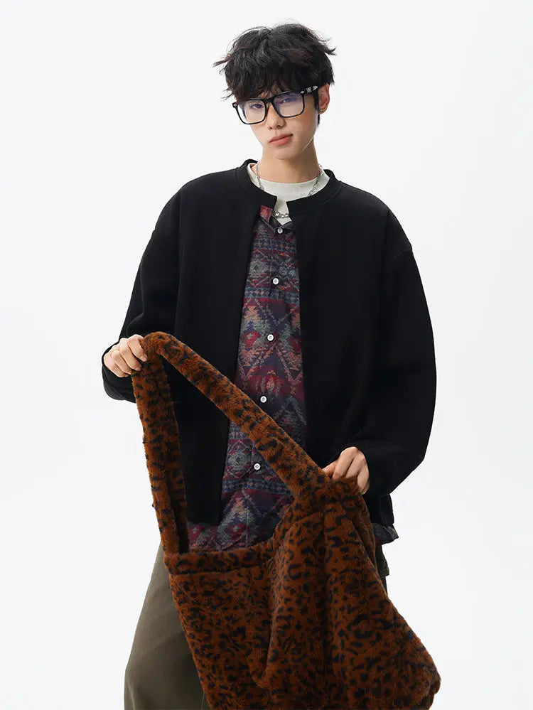 Threebooy Jacket men Stand Up Collar Single Breasted Fake Two Piece Jacket Autumn Thin Ethnic Print Patchwork Mens Outerwear Coat men new