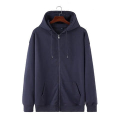 Threebooy Trendy Brand Burgundy Hooded Sweatshirt Spring and Autumn 2025 Men and Women Solid Color Zipper Cardigan Retro Top Men Ins Trend