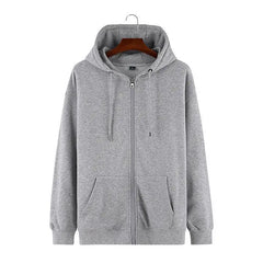 Threebooy Trendy Brand Burgundy Hooded Sweatshirt Spring and Autumn 2025 Men and Women Solid Color Zipper Cardigan Retro Top Men Ins Trend