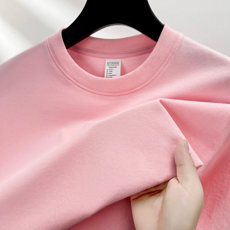 Threebooy  100% pure cotton summer high-end brand men's short sleeve round neck fashionable style half sleeved top breathable T-shirt