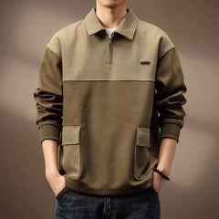 Threebooy  Fashion High Street Sweatshirts Skin Texture American Style Lapel Men Autumn Pockets Loose Long Sleeve Gradient Casual Hoodies
