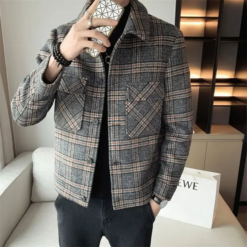 Threebooy Male Coats Slim Fit High Quality Men's Wool & Blends Jackets Vintage Joker Harajuku Casual Luxury Designer Cheap Clothes Offer