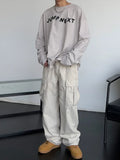 Threebooy Men's Cargo Pants White Stacked Wide Male Trousers Straight Aesthetic Loose Harajuku Luxury Big Size Fashion Korean Style Y2k