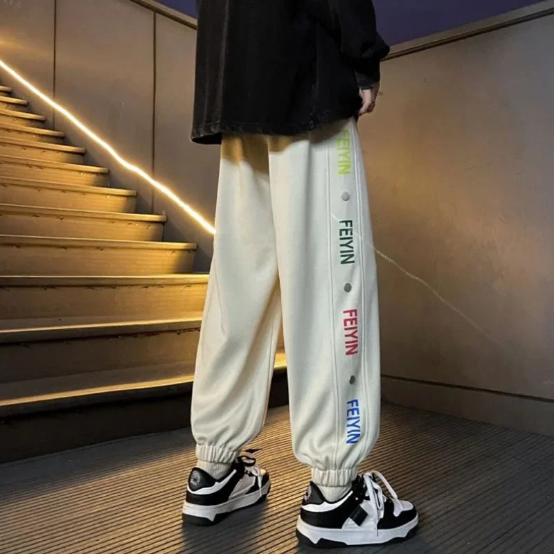 Threebooy Male Trousers Wide Polyester Men's Casual Pants Cropped Xxxl Cheap Harajuku Fashion Original Clothing 2024 Baggy Vintage Classic