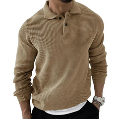 Threebooy  Turn Down Collar Vintage Sweater Men Korean Trend Baggy Knitted Sweaters Men Fashion Slim Fit Casual Sweatshirts Male Tops