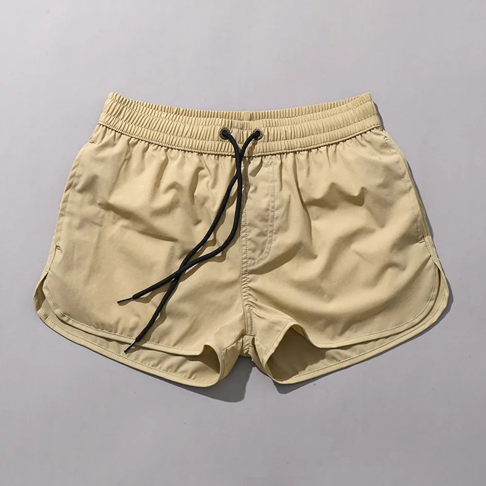 Threebooy  Sports Shorts Summer Mens Gym Training Shorts Outdoors Swim Beach Trunks Quick-Drying Solid Trendy Lightweight Shorts New