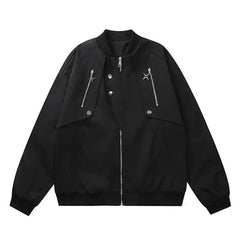 Threebooy 90s Streetwear Grunge Y2k American Street Baseball Jacket Men's Autumn New Workwear Jacket