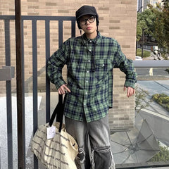 Threebooy Hipster Men Shirts Plaid Comfortable Temperament Long Sleeve Commuting Casual Harajuku Classical All-match Korean Spring Autumn