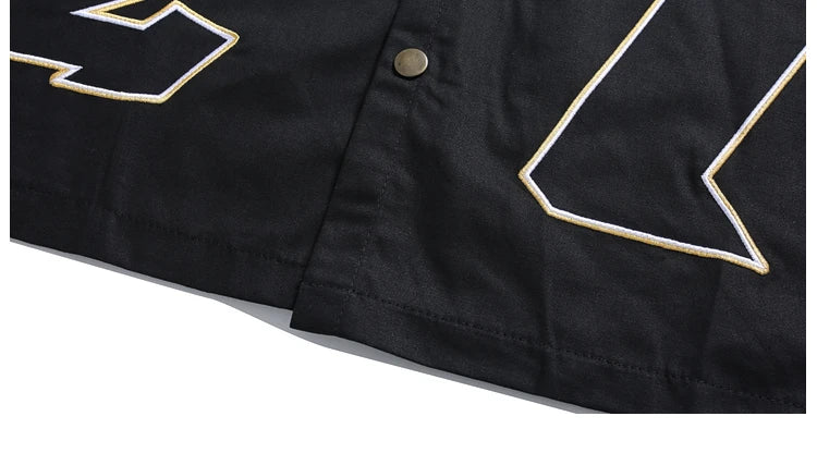 Threebooy American Retro Racing Suit Short-sleeved Shirt Men Korean Version 2025 New Fashionable High-end High-art Motorcycle Style Top