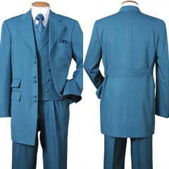 Threebooy  Luxury Men's Suit 3 Pieces Blazer Vest Pants Peaked Lapel Satin Business Formal Work Wear Wedding Groom