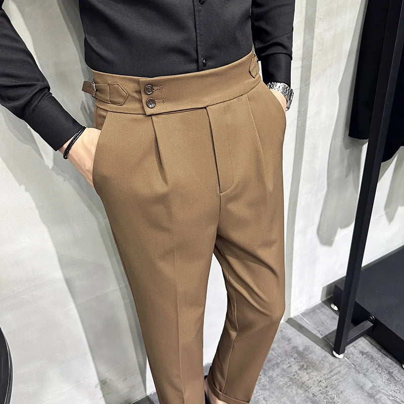 Threebooy Men Spring Autumn Suits Pants Male Formal Wear Boutique Trousers Quality Men British Style Business Casual Loose Suits Pants