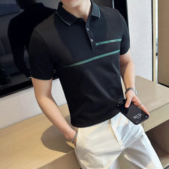 Threebooy Ribbon Design Summer Polo Shirts/Men Fashion High Quality Business Short Sleeves Polo Shirts/Man Casual T-shirt M-5XL