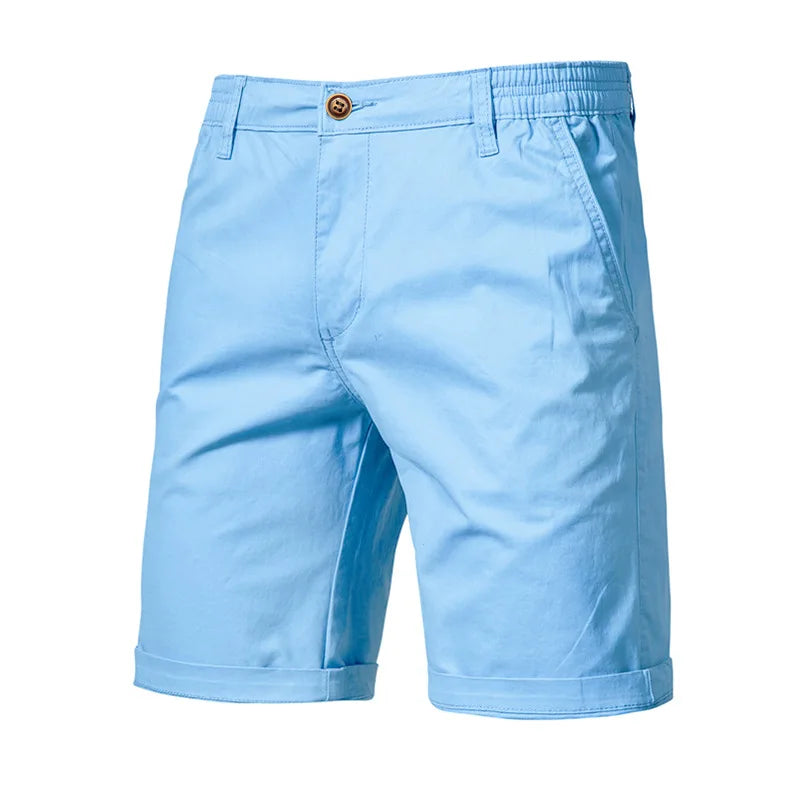 Threebooy Men's Summer Slim-fit British Shorts Light Luxury Stylish Popular Clothes Leisure Cargos Streetwear Button-down Half-pants 30-38