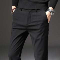 Threebooy  Men's Clothing New Casual Pants Solid Color Slim Comfortable Business Fashion Classic Korean Little Feet Trousers Male