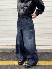 Threebooy  Hong Kong Style Trendy Men's New Personalized Letter Jeans Hip-Hop Ins Fashion High Street Trendy Cool Long Pants