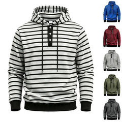 Threebooy  Men's Autumn Winter Plu Sweatirt Casual Hoodie Youth Faion  Color Thiened Hooded Sweatirt for Leisure