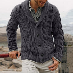 Threebooy  Autumn/winter New Cross-border Ebay Men's Fashion Knitted Single-breasted Sweater Casual Pullover
