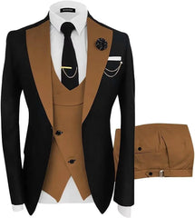 Threebooy  3 Piece Slim Fit Men's Wedding Prom Dress Formal Business Suit