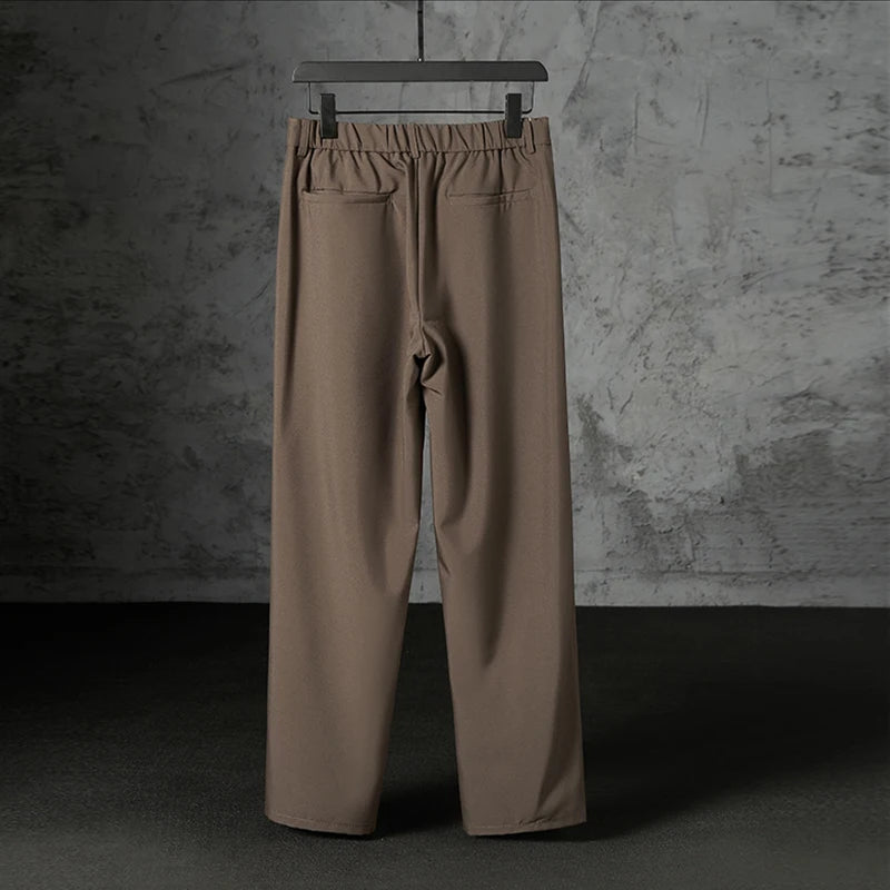 Threebooy  New Japanese Retro Male Suit Pants Light Luxury Straight Draped Button-down Business Casual Pants Premium Slim Elegant Trousers