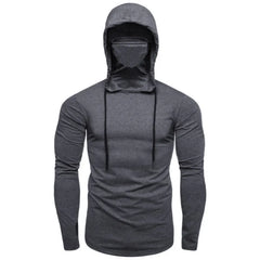 Threebooy 2024 New Men Solid Black Gray Hoodie Long Sleeve Hooded Sweatshirt for Man Sports Fitness Gym Running Casual Pullover Tops