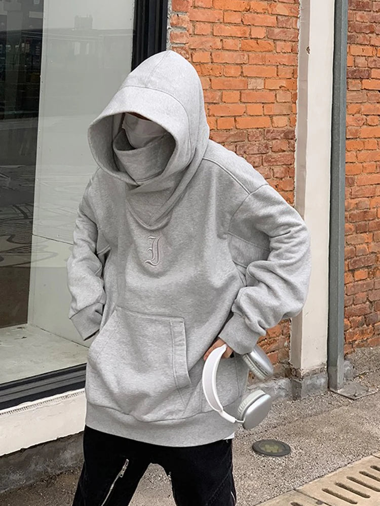 Threebooy 2024 autumn and winter styles with plush and thickened high neck hooded, niche social anxiety, loose fitting, trendy men,