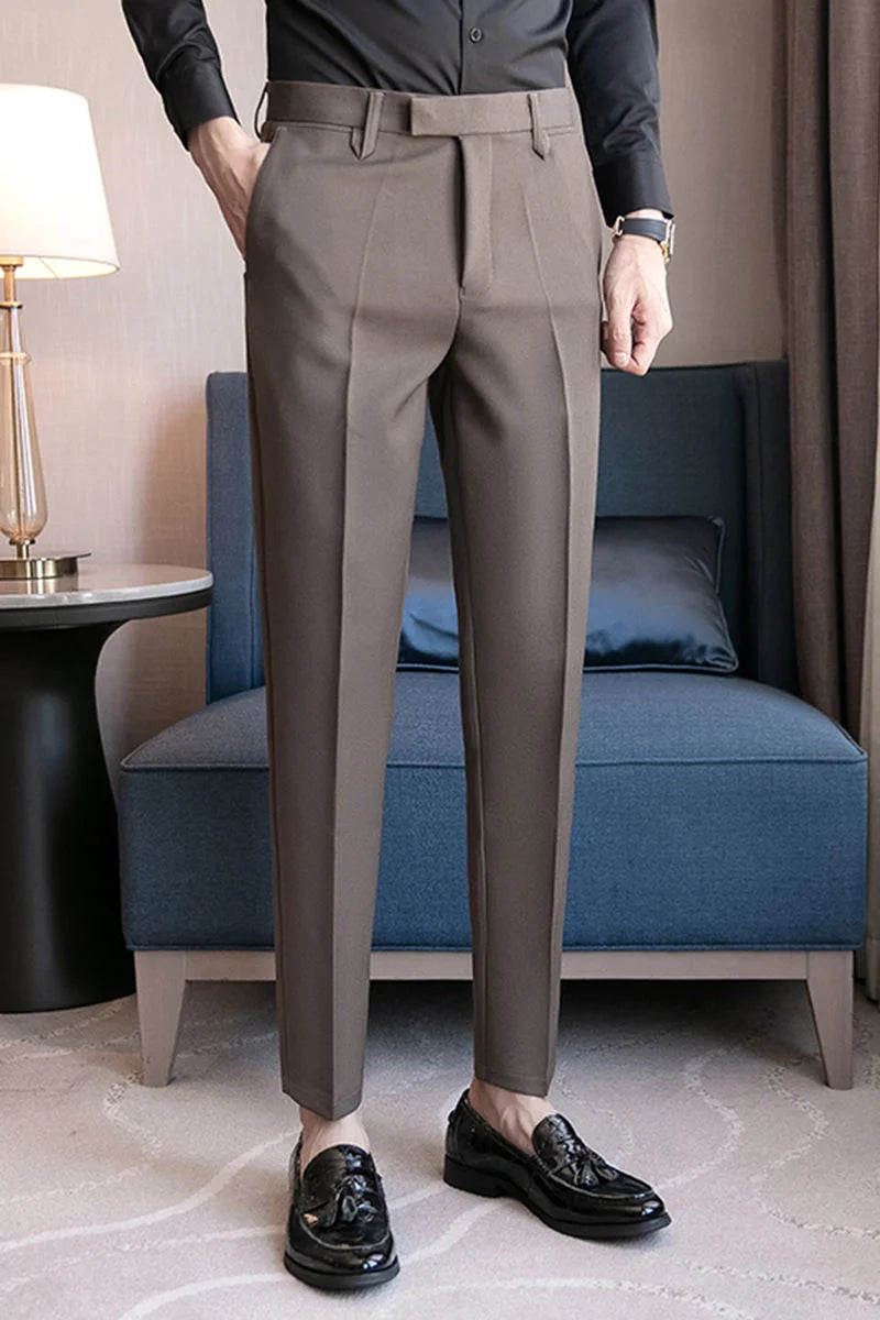 Threebooy Suit Pants Men's Loose Straight Pants Casual Business Solid Color All-match Men Slim Comfortable Wide-leg Trousers Four Seasons