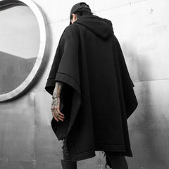 Threebooy Techwear Black Oversized Hoodies Sweatshirt Baggy Trench Coat Anorak Men Goth Punk Japanese Streetwear Hip Hop Gothic