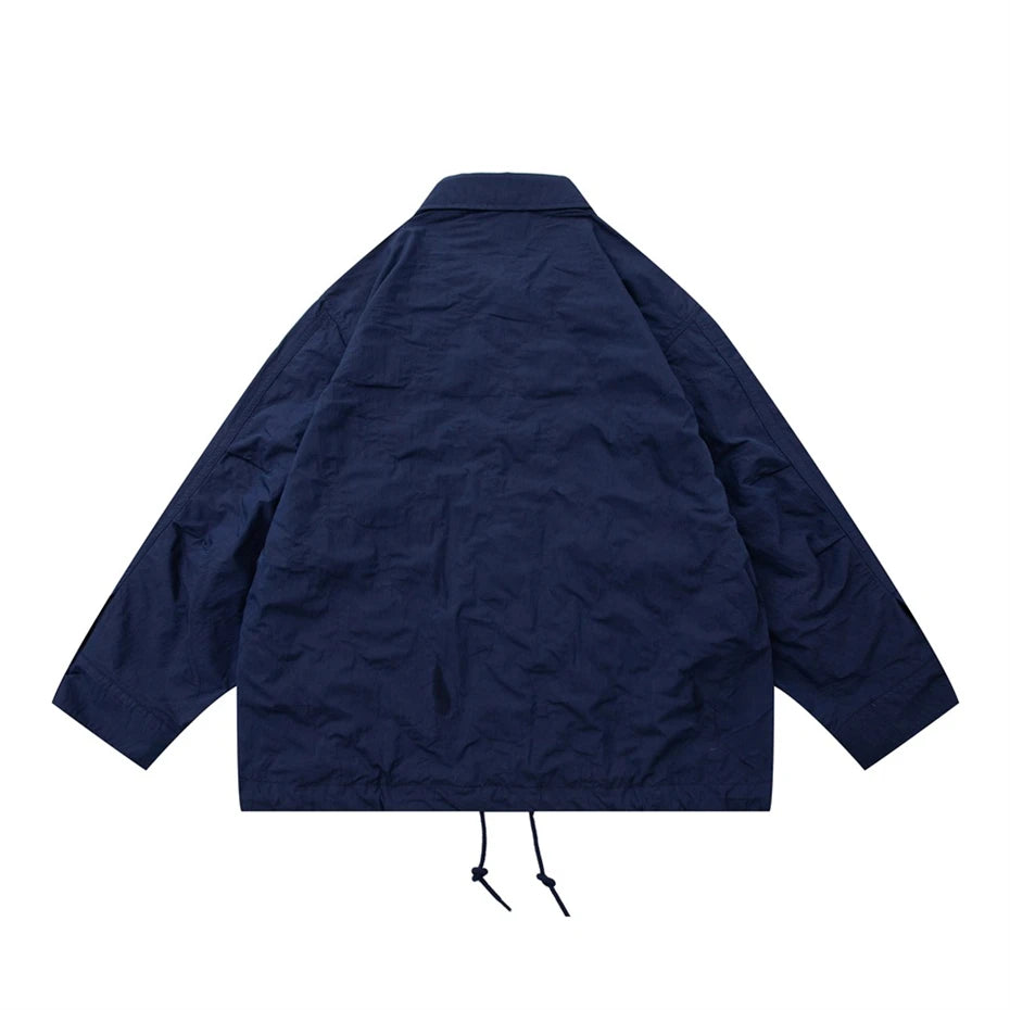 Threebooy  Mens Vintage Casual Jackets Spring Blue Cardigan Kimono Coats Men Oversized Streetwear Japan Style Hip Hop Harajuku Jacket Male