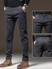 Threebooy  Men's Casual Pants Spring Autumn Wear Versatile Straight Business Trousers Korea Work Classic Long Pants for Male