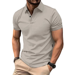 Threebooy  Summer Men's Solid Color Polo Shirt Short Sleeve Turn Down Collar Smart Casual Polos Men Streetwear Sports Jogging Tees Tops Man