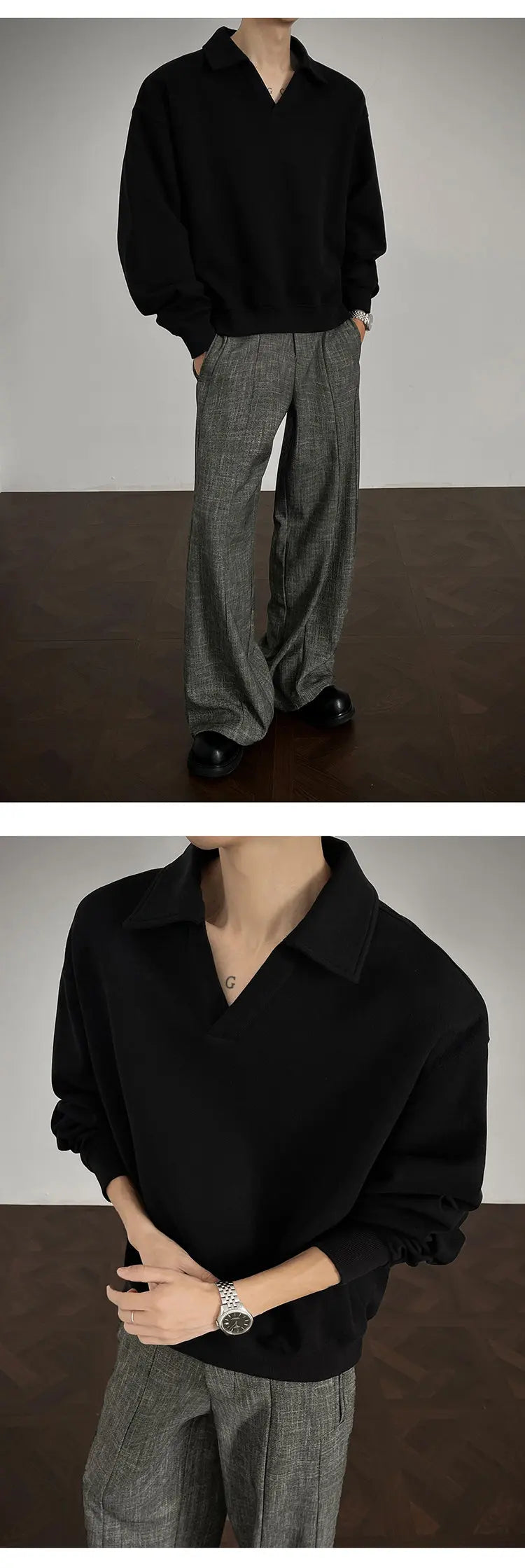 Threebooy Long sleeve t Shirt men 2025 Arrival Men Polo Shirt Solid Color Casual Relaxed Fit Collar Tops Autumn Fall Fashion Mens Clothing