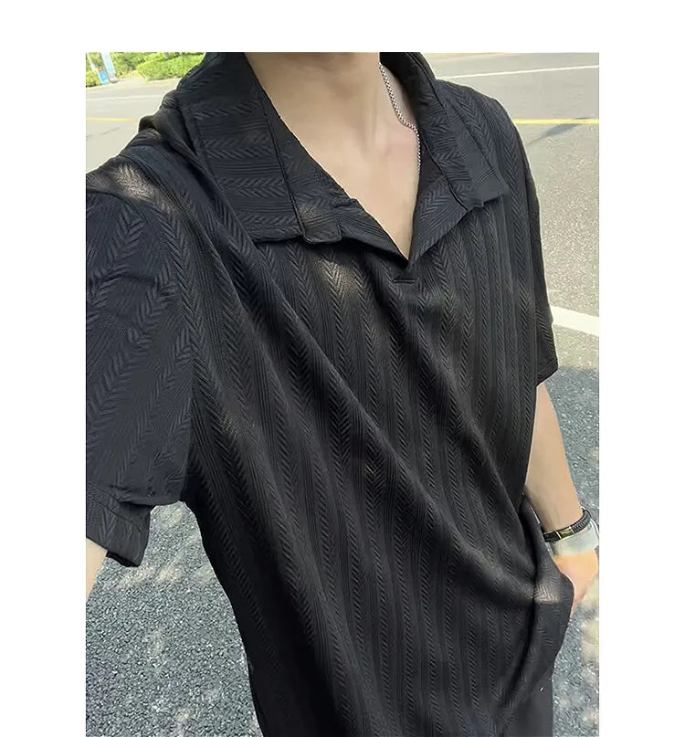 Threebooy Mens Soft Comfortable Polo Shirt Collared Knit Summer Solid Classic Simple Casual Short Sleeve Breathable Fabric Plain T Shirt