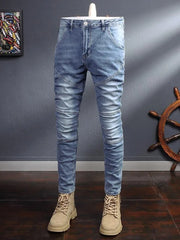 Threebooy  Spring and Autumn New Fashion Solid Color Straight Leg Stretch Slim Pants Men's Casual Comfortable Sports High-Grade Trousers