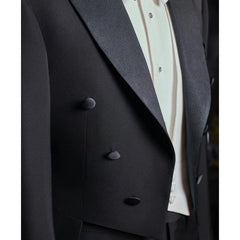 Threebooy  Classic Elegant Black Men's two Pieces Set Suit Set Peak Lapel Male Blazer Pants Sets Slim Fit Bridegroom Wedding Banquet Suit