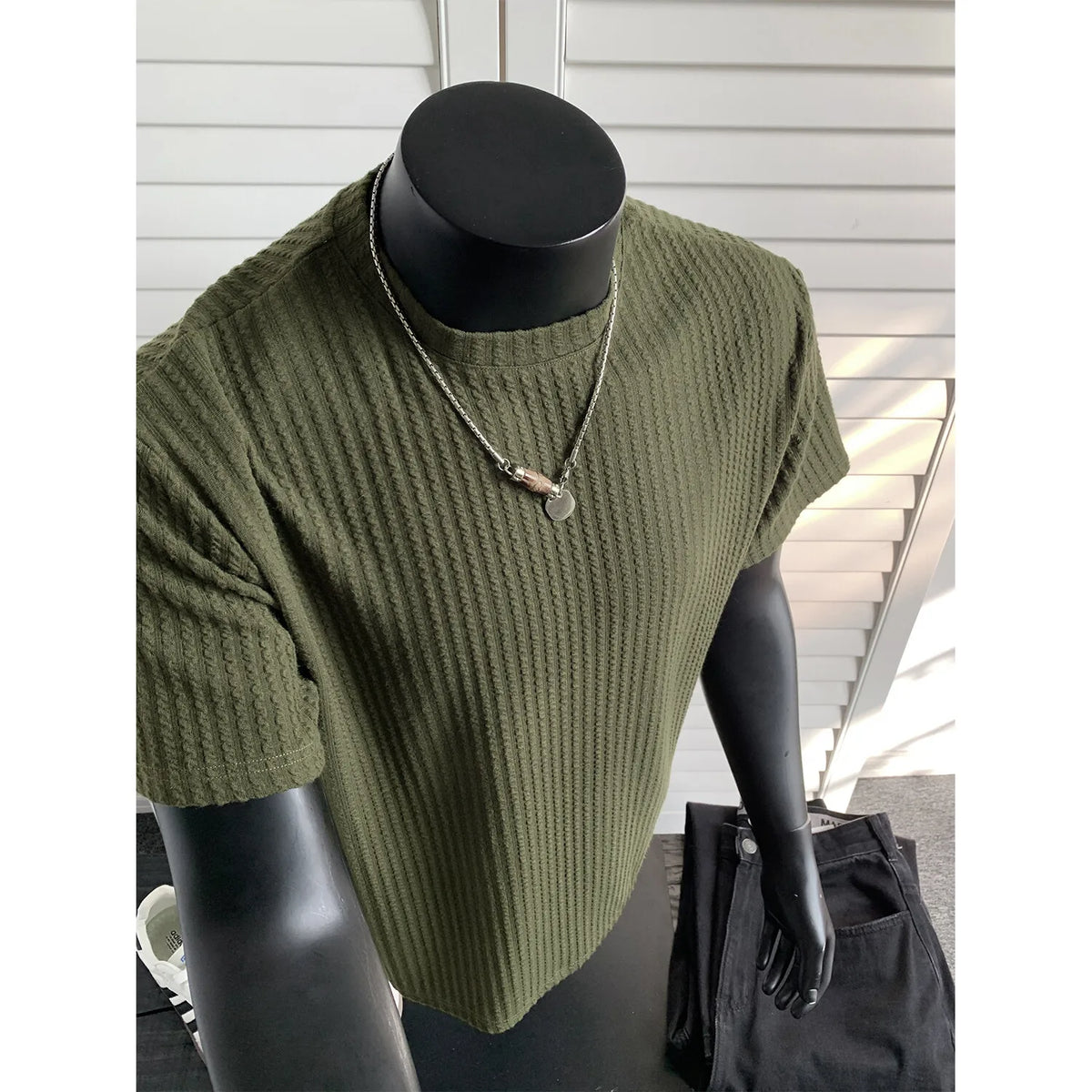 Threebooy  Men Slim Fit Ice Silk Cool Comfort Round Neck Plain Color Summer T Shirt Breathable Lightweight Soft Basic Undershirt Casual Tre