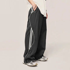 Threebooy Baggy Pants for Men Parachute Vintage Oversize Joggers Harajuku Streetwear Sweatpants Black Wide Leg Trousers Male