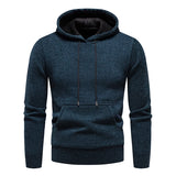 Threebooy New Autumn Winter Hoodies Men Fashion Hooded Sweatshirts Men Casual Knitted Pullovers Hooded Streetwear Solid Sports Sweatshirts