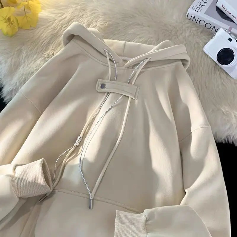 Threebooy  Men's High-end Spring and Autumn American Retro Solid Color Top Heavy Trendy Brand Hooded Sweatshirt Jacket