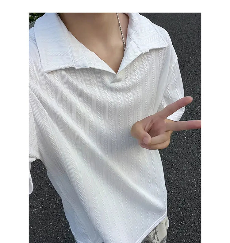 Threebooy Mens Soft Comfortable Polo Shirt Collared Knit Summer Solid Classic Simple Casual Short Sleeve Breathable Fabric Plain T Shirt