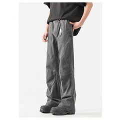 Threebooy  Straight Leg Jeans men Patchwork Design Vintage Retro Wash Distressed Denim Pants Wholesale High Quality Streetwear Trendy Style