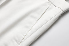 Threebooy  Men's Three-Piece White Suit, Anti-Wrinkle, No-Iron, Anti-Stick Fur Business Formal Suit, Four-Season Workplace Work Clothing Dr