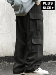Threebooy  Autumn and Winter New Large Size Men's Versatile Casual Workwear Multi-Pocket Work Pants Outdoor Dining Casual Pants