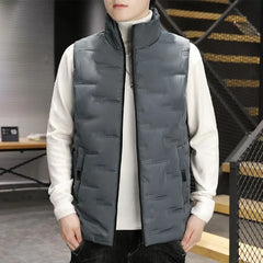 Threebooy  Men's Vest Vest Men's Autumn Winter Down Cotton New Thin Inner Jacket Warm Shoulder