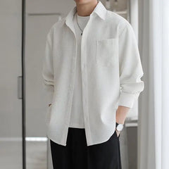 Threebooy  Men's Shirt Jacket Thin Casual Versatile Shirt Long Sleeve Loose