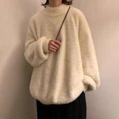 Threebooy  American Street Fashion Trend Y2k Stand Collar Sweater Men Spring Autumn New Style Trend Retro High-End Knitted Sweater