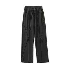 Threebooy Summer Men's Fashion Trend Oversized Casual Pants Streetwear Ventilate Elastic Waist Sweatpants Black/Khaki Color Trousers