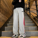 Threebooy Striped Autumn and Winter Trousers Sweatpants for Men Wide Leg Straight Xxxl Slacks Korean Style Luxury Elastic Man Sports Pants