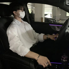 Solid Long Sleeve Shirts Men All-match Smart Casual Office Handsome Business Simple Korean Fashion Camisas De Hombre BF Ulzzang