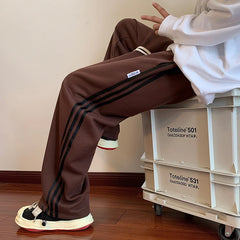 Threebooy Vintage Casual Wide Leg Pants Sweatpants Male Women Stripe Hip Hop Sweat Pants Streetwear Trousers Men Cargo Tracksuit Pant