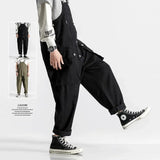 Threebooy INS Style Straight Leg Pants Bib Coverall Japanese Retro Cargo Overalls Men's Loose Large Size Worker Work Clothing Jumpsuit